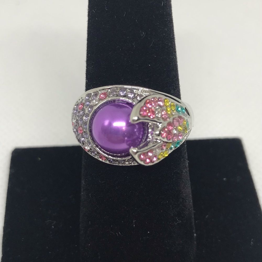 Beautiful Purple Tulip Ring Size 8